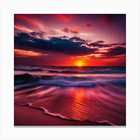 Sunset On The Beach 576 Canvas Print