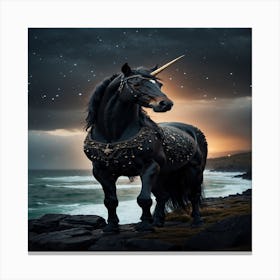 Black Unicorn Canvas Print