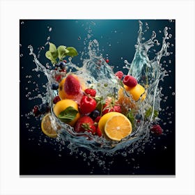 Fruit Splashing Water 6 Canvas Print