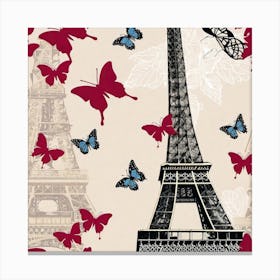 Paris With Butterflies 181 Canvas Print