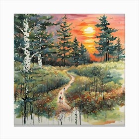 Sunset In The Woods 9 Canvas Print