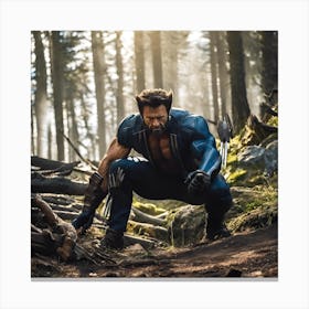 Wolverine In The Woods Canvas Print