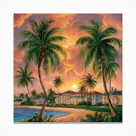 Sunset At The Beach 3 Canvas Print