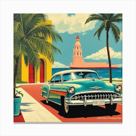 Classic Car In Cuba Canvas Print