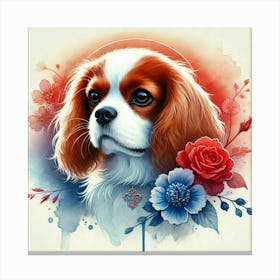 Watercolor Cavalier King Charles Spaniel 3 Toile