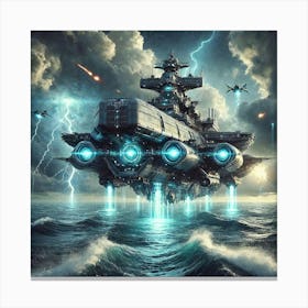 Floating Battleship Canvas Print