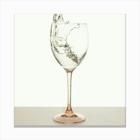 Water Splashing Into A Wine Glass Canvas Print