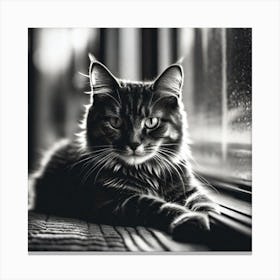 Black And White Cat 13 Canvas Print