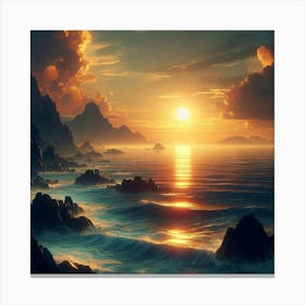 Sunset - Ocean Stock Videos & Royalty-Free Footage Canvas Print
