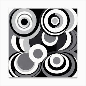 Black And White Circles 2 Canvas Print