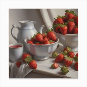 Strawberry Bowls Canvas Print
