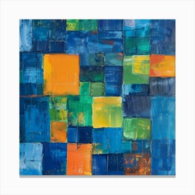 Blue Squares 9 Canvas Print