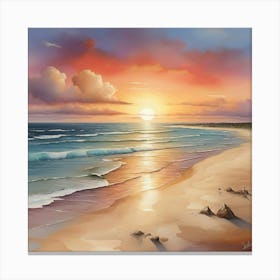 Sunset On The Beach 17 Canvas Print