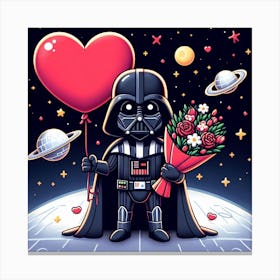 Darth Vader Valentines Day Cartoon Star Wars Art Print Canvas Print