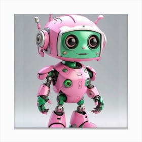 Pink Robot Canvas Print