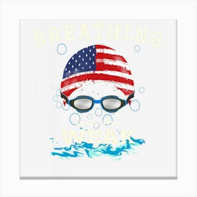 Swim Swimmer Funny Swimming Sports Goggles Cap Canvas Print