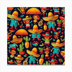 Mexican Seamless Pattern 3 Canvas Print