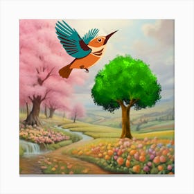 Hummingbird-spring Canvas Print