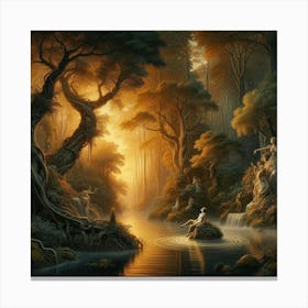 'Sunset In The Forest' Canvas Print