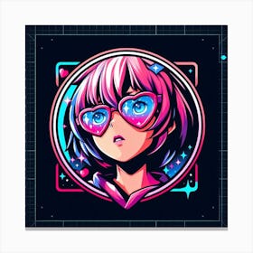 Anime Girl With Glasses 1 Canvas Print