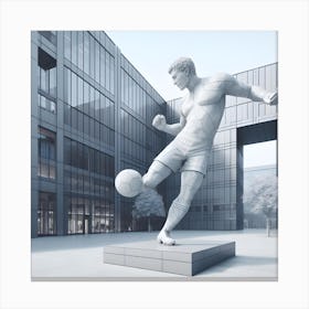Statue Of Soccer Player Canvas Print