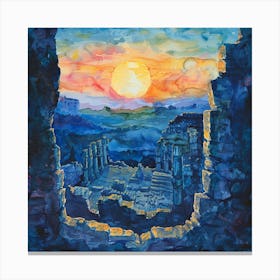 Sunset Over The Ruins Canvas Print