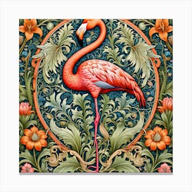 william morris Style Flamingo 1 Canvas Print