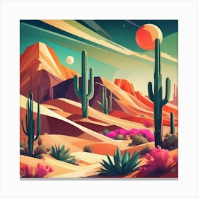 Cactus Desert 4 Canvas Print