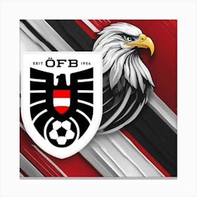 Austria National Football Team Logo Wall Art 8 Canvas Print