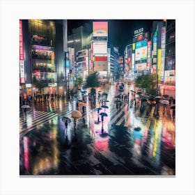 Shinjuku At Night Canvas Print