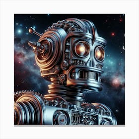 Robot In Space 2 Canvas Print