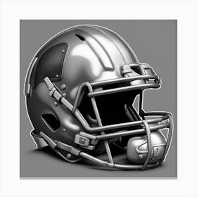 Shiny gray football helmet with black biceps 1 Canvas Print