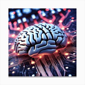 Brain On Circuit Board 9 Canvas Print