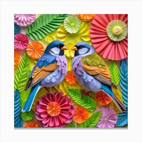 Firefly A Modern Illustration Of 2 Beautiful Sparrows Together In Neutral Colors Of Taupe, Gray, Tan (97) Canvas Print