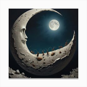 1000014344 Portrait of ants in the moon art print Canvas Print