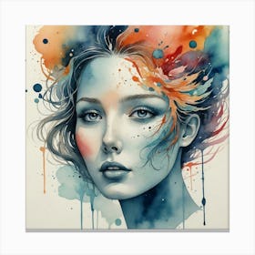 Watercolor Of A Woman 48 Canvas Print