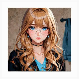 Default A Beautifully Vibrant Anime Character The Girl Canvas Print