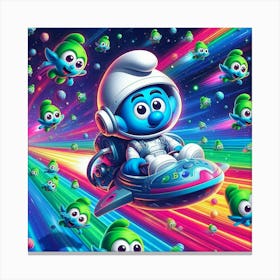 Colorful Smurf in space Canvas Print