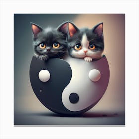 Yin Yang Cats 1 Canvas Print