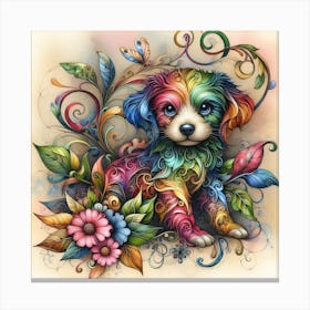 Colorful Puppy Canvas Print