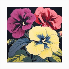 Petunia 1 Pop Art Illustration Square Canvas Print