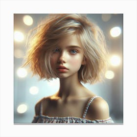Girl With Blond Hair Canvas Print