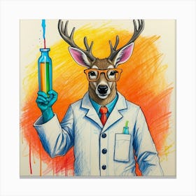 Scientist Deer 1 Canvas Print