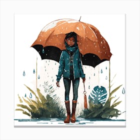 Rainy Day Girl Canvas Print