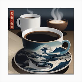 Coffee And Waves Canvas Print