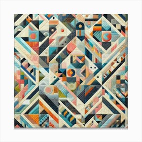 Colorful Quilt Using Geometric Patterns (1) Canvas Print