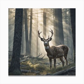 Deer In The Forest 187 Canvas Print