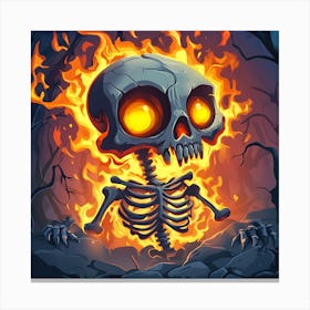 Spooky Halloween Skeleton Emojis Artwork 14 Canvas Print