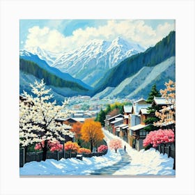 Snowy Village 1 Canvas Print