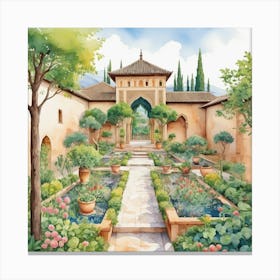 into the garden: Granada Garden, In The Garden Canvas Print